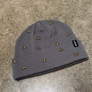 NWOT Prana Gray Beanie with Camping Embroidery